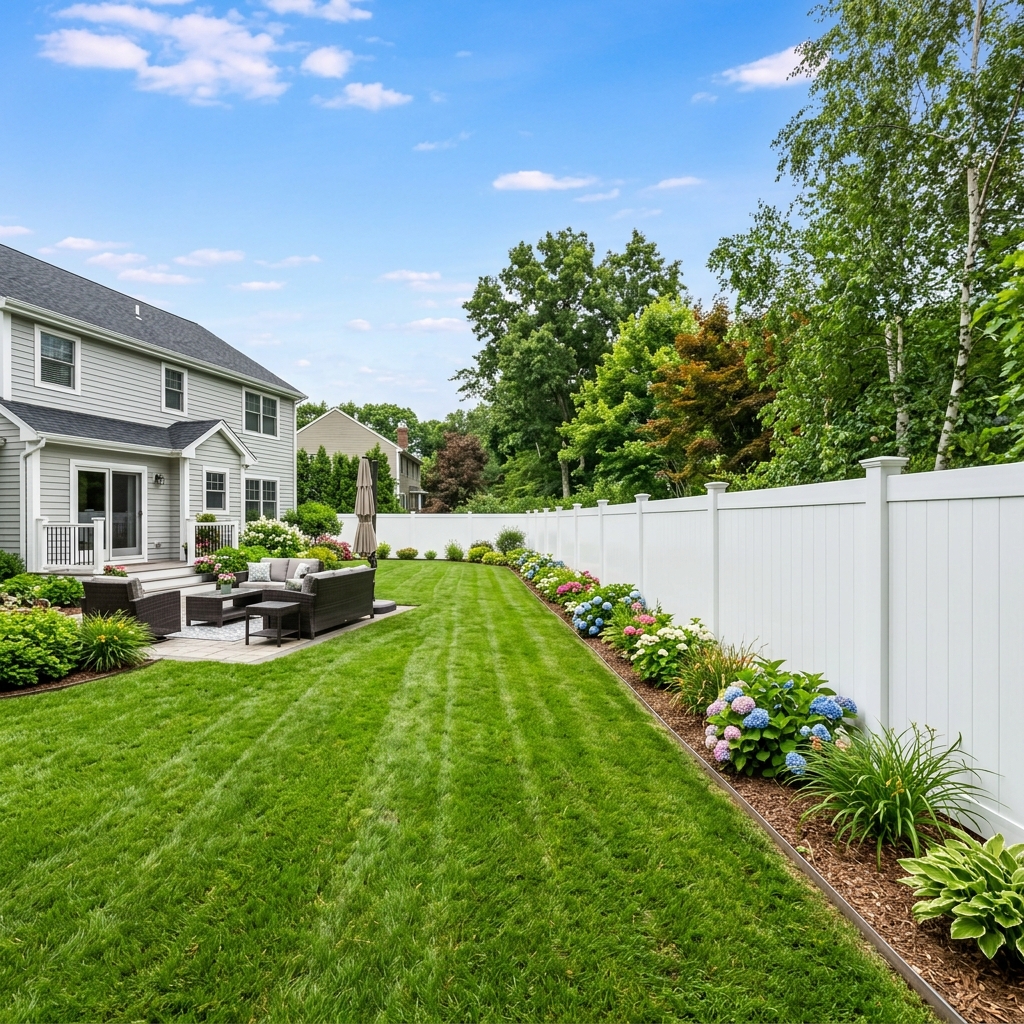 Beautiful white vinyl fence in Florida